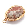 Natural Crazy Agate Pendants PALLOY-JF00610-3