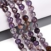 Natural Purple Lodolite Quartz/Purple Phantom Quartz Beads Strands G-T140-21B-2