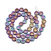 Half Electroplate Baking Paint Glass Beads Strands EGLA-K061-11A-AB08-3
