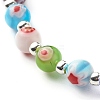 Handmade Millefiori Lampwork Beads Stretch Bracelet for Teen Girl Women Gift BJEW-JB06847-03-5