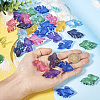 42Pcs 7 Colors Transparent Acrylic Pendants MACR-TA0001-57-5