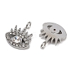304 Stainless Steel Micro Pave Cubic Zirconia Charms STAS-K302-01B-P-2