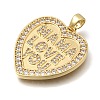 Mother's Day Brass Micro Pave Clear Cubic Zirconia Pendants KK-C255-36G-2