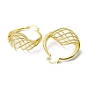 Rack Plating Brass Wire Wrap Mesh Hoo Earrings EJEW-D055-25G-2
