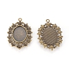 Alloy Rhinestone Pendant Cabochon Settings PALLOY-J013-AB-2