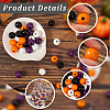 Halloween Theme 5 Strands Spray Painted Natural Wood Beads Strands WOOD-SP0001-02B-6