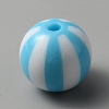 Opaque Acrylic Striped Beads LS-SACR-WH0009-10A-1