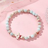 Synthetic Aqua Terra Jasper & Turquoise Beads Stretch Bracelets for Women BJEW-JB13106-4