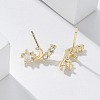 Brass Clear Cubic Zirconia Stud Earrings EJEW-Q014-11G-5