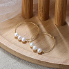 Natural Pearl Beaded Hoop Earrings EJEW-P231-26G-2