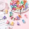 50Pcs 10 Styles Opaque UV Plating Acrylic Beads PACR-CJ0001-49-6
