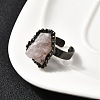 Natural Rose Quartz Irregular Nugget Open Cuff Rings G-A278-03AB-04-1