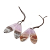 Natural Amethyst Lace Agate Pendants G-S398-03H-2