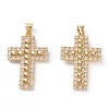 Brass Micro Pave Clear Cubic Zirconia Pendants ZIRC-M116-03G-1