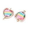 CCB Plastic Frame with Polymer Clay Rainbow Beads Links Connector Charms KK-D103-08B-RG-2