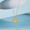 Elegant Brass Clear Cubic Zirconia Flower Pendant Cable Chain Necklaces for Women EP9380-2