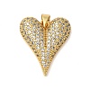 Rack Plating Brass Micro Pave Clear Cubic Zirconia Perdants KK-C067-03G-1