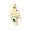 Brass Micro Pave Cubic Zirconia Pendants X-KK-P233-02G-2