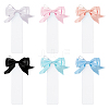 24Pcs 6 Colors Polyester Bowknot & Transparent Acrylic Bookmarks AJEW-FH00038-1