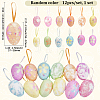 2 Sets 2 Styles Easter Egg Foam Glitter Powder Pendant Decorations AJEW-SP0004-78A-2