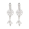 925 Sterling Silver Micro Pave Clear Cubic Zirconia Earrings EJEW-U013-02P-1