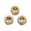 Brass Micro Pave Clear Cubic Zirconia European Beads KK-Q006-45G-1