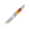 Natural Agate & Carnelian & Green Aventurinee & Aquamarine & Amethyst Faceted Round Beaded Chakra Pendants PALLOY-JF03450-5