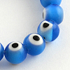 Round Handmade Evil Eye Lampwork Beads Strands LAMP-R114-8mm-03-1