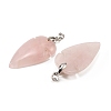 Natural Rose Quartz Pendants G-H359-04P-04-3
