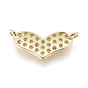 Brass Micro Pave Cubic Zirconia Links Connectors KK-D159-10G-2