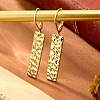 Hammered Rectangle Brass Leverback Earrings FS-WG7358A-02-2