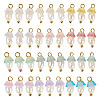 48Pcs 12 Styles Acrylic & Natural Pearl Flower Pendants PALLOY-CW00007-2