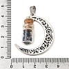 Column Glass Bottle with Lapis Lazuli inside Pendants PALLOY-JF00170-04-3