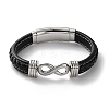 Braided Microfiber Leather Cord Bracelets for Men BJEW-Z081-07P-01-4