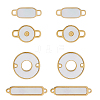 DICOSMETIC 8Pcs 4 Styles 304 Stainless Steel Connector Charms with Shell STAS-DC0014-58-1