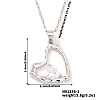 Brass Clear Cubic Zirconia Chic High-end Heart Pendant Necklaces for Women IV0715-1-1