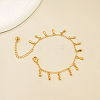 Elegant Brass Teardrop Tassel Anklets for Women RZ6656-1