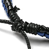 5Pcs 5 Style Adjustable Braided Imitation Leather Cord Bracelet Sets with Waxed Cord for Men BJEW-F458-01-4