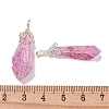 Electroplated Platinum Palted Copper Wire Wrapped Natural Quartz Crystal Pendants G-L133-07F-4