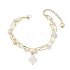 Natural Morganite Beads Multi-layered Bracelets BJEW-JB12217-02-2