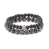 2Pcs 2 Style Natural Gemstone & Lava Rock Stretch Bracelets Set BJEW-JB08193-3