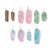 10Pcs 10 Styles Electroplated Natural Quartz Crystal Pendants GG-CJF375-P-1