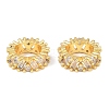 Brass Micro Pave Clear Cubic Zirconia European Beads KK-C142-03G-1