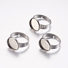Adjustable 304 Stainless Steel Finger Rings Components STAS-I097-037B-P-1