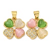 Rack Plating Brass Micro Pave Clear Cubic Zirconia Pendants KK-Z063-15G-1