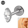 G23 Titanium Cubic Zirconia Horse Eye 17 Gauge Threadless Labrets for Women Men WG9E7C9-13-1