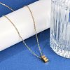 Ion Plating(IP) 304 Stainless Steel Pendant Necklaces NJEW-R050-01G-05-3