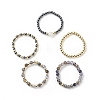 5Pcs 5 Style Natural Rainbow Moonstone & Dichroite & Synthetic Hematite Round Beaded Stretch Finger Rings Set RJEW-JR00527-4