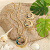 Alloy & Natural Abalone/Paua Shell Pendant Necklaces & Dangle Earrings Sets WGD5CF5-02-1