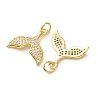 Brass Micro Pave Clear Cubic Zirconia Pendants CU-E003-18G-32-2